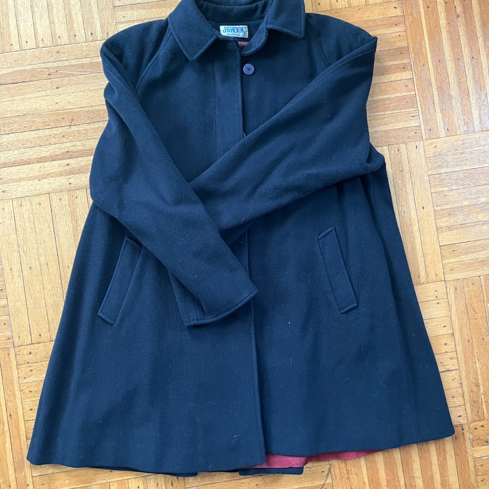 Vintage JG Hook Navy Wool Swing Coat